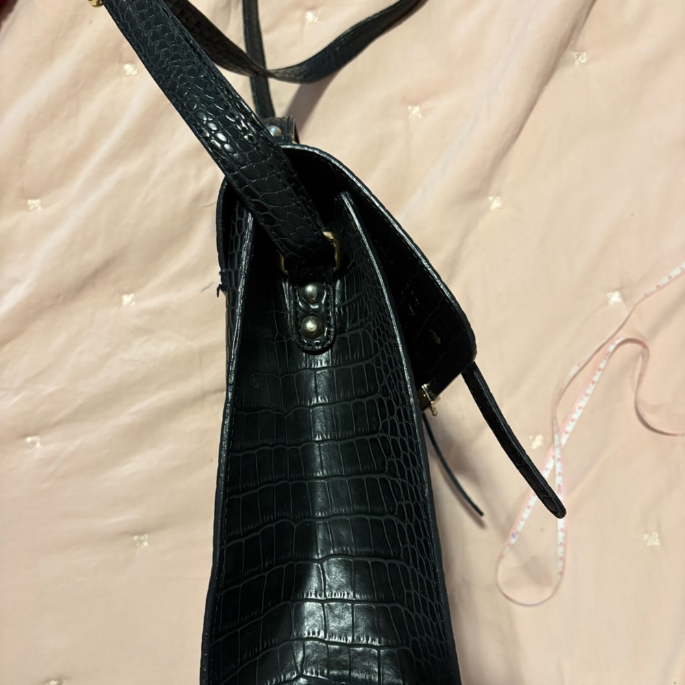 ASOS Black Croc-Embossed Structured Bag - Picture 9 of 9